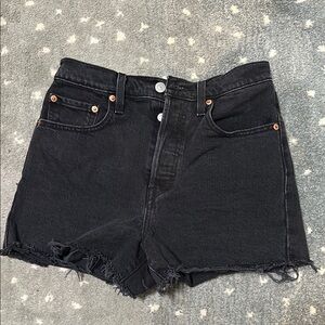 Levi's Black Jean Shorts Distressed Cut-Off Style